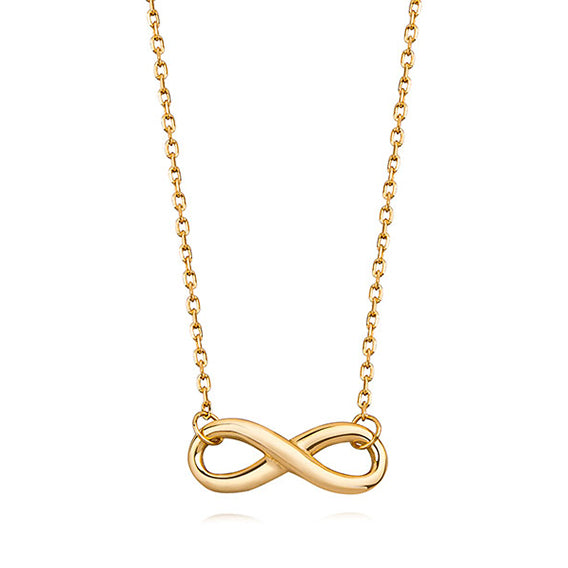 Collar Infinito en Plata Chapado en Oro de 14K