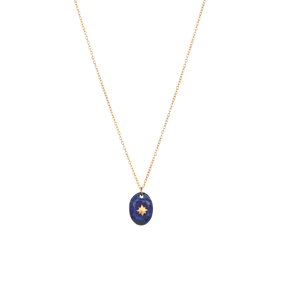Collar de Lapizlazuli y Estrella Dorada – Acero Inoxidable Hipoalergénico