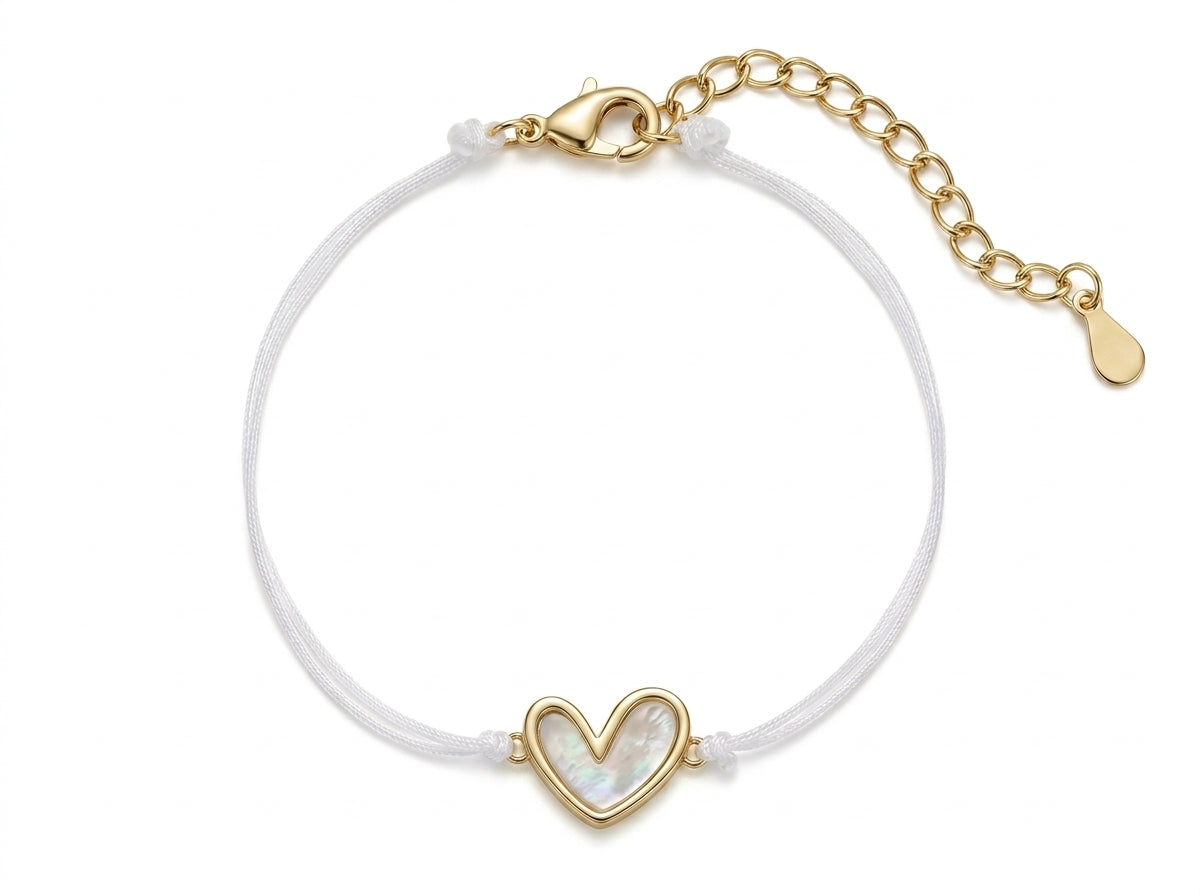 Pulsera Corazón en Plata ley 925 Dorado