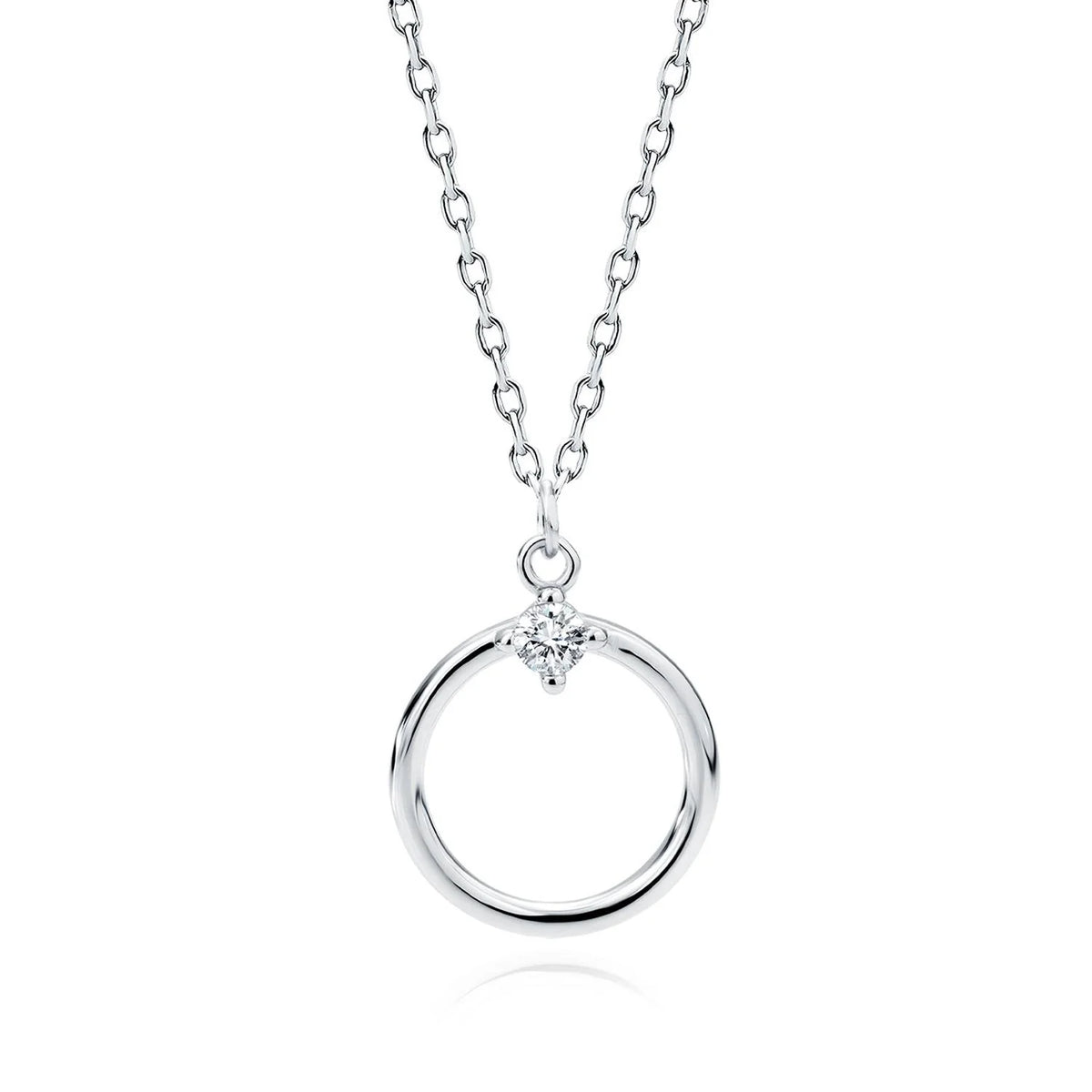 Collar Círculo en Plata de Ley 925 con Circonita
